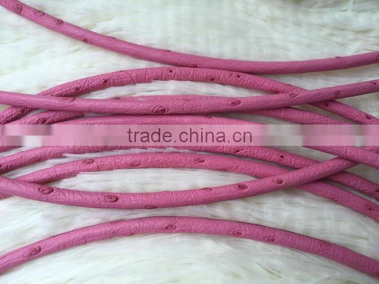 2016 Fashion Handmade Real Ostrich Leather Wristbands& Natural Color Leather Cord For Fashion Bracelet