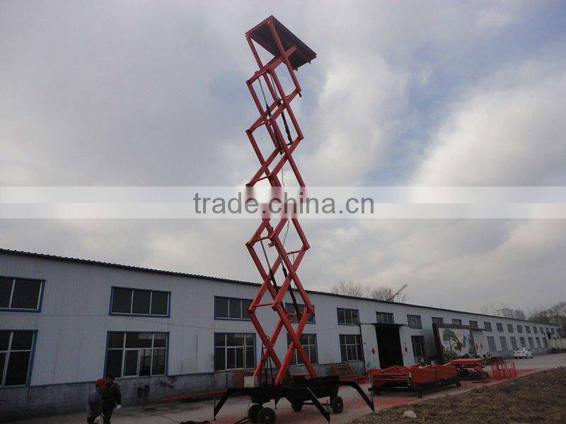 mobile electric scissor lift/hydraulic goods lift china/material lift elevators