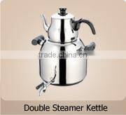 2014 High Quality Hot Sale Stainless Steel Double Tea Pot Kettle Set