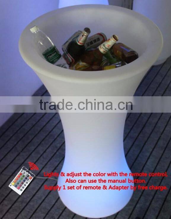 Ice bucket with LED light remote control