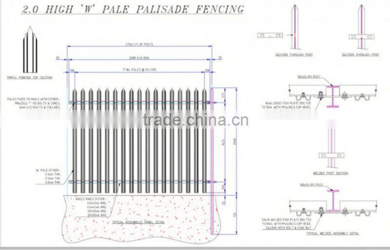Palisade Fence available in a flat and square picket