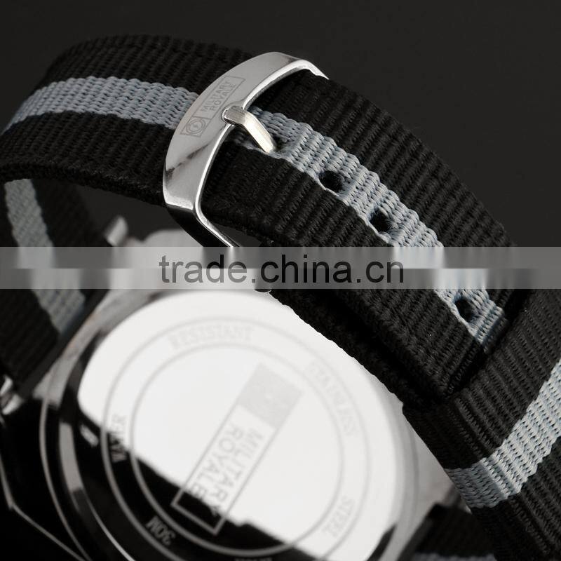MR074 Mens Military Royal Square Black Nylon Strap Quartz Watch Custom Men Watch