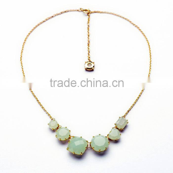 Crystal Lovely Girls Fresh Mint Color Necklace
