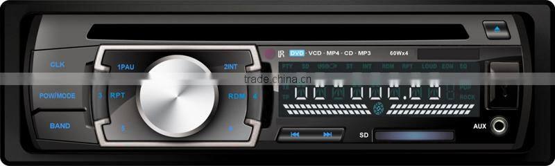 Hot sale single din car DVD player with aux in, fix/detachable panel optional