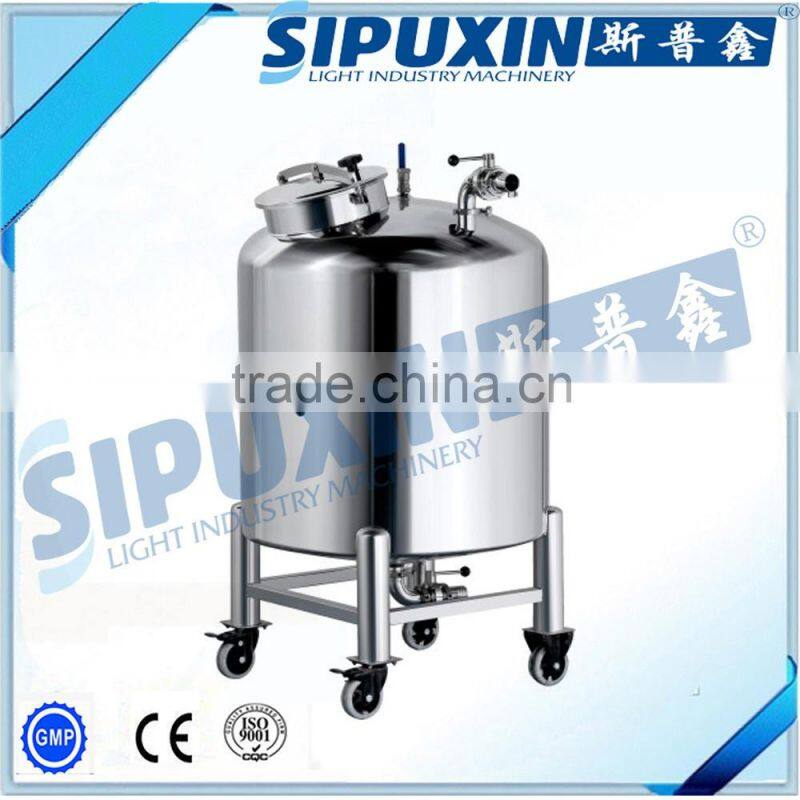 Equipment producing sealed liquid products stainless steel tank