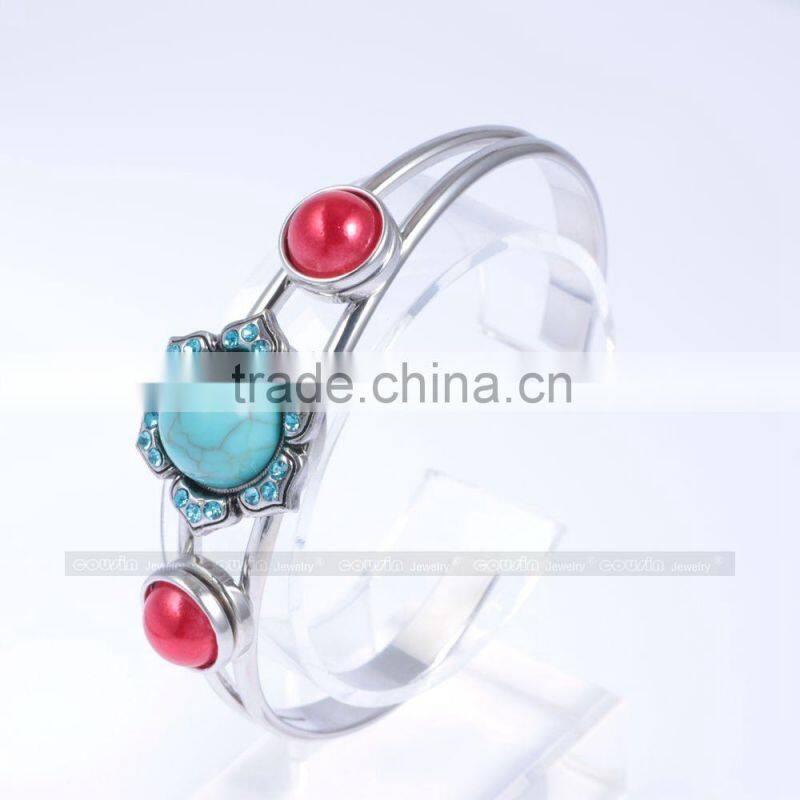 Mixed styles bangle Metal Snap Button Jewelry Charm Rhinestone Styles bangle SZ0011