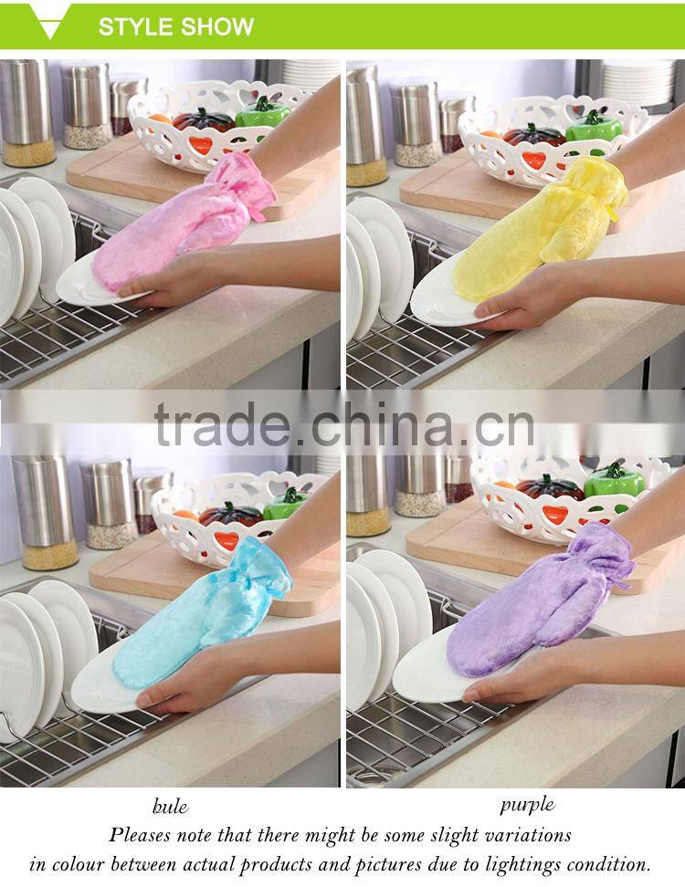 Brush Cleaning Glove Best Selling Wood Fiber Glove Wash Cloth