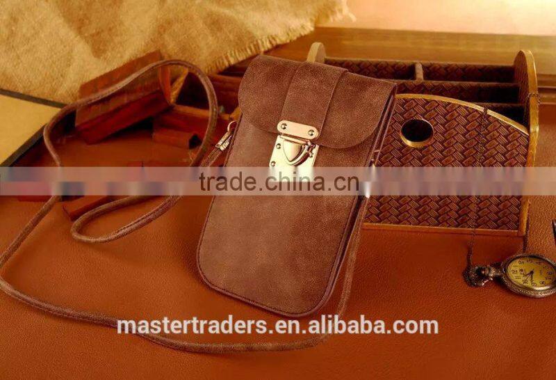 Universal Frosted PU Leather Bag Phone Bags With Metal Buckle For Mobile Phone For Samsung Galaxy S6 Edge MT-3874