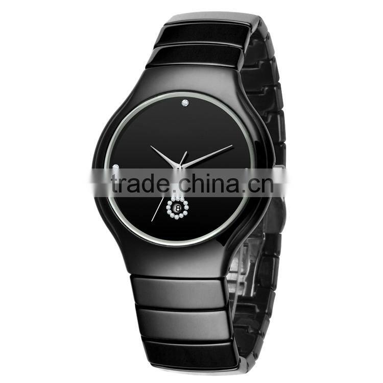 PVD Rosegold/Silver ceramic case crystal diamond and ceramic band women crystal sapphire ceramic watch brands