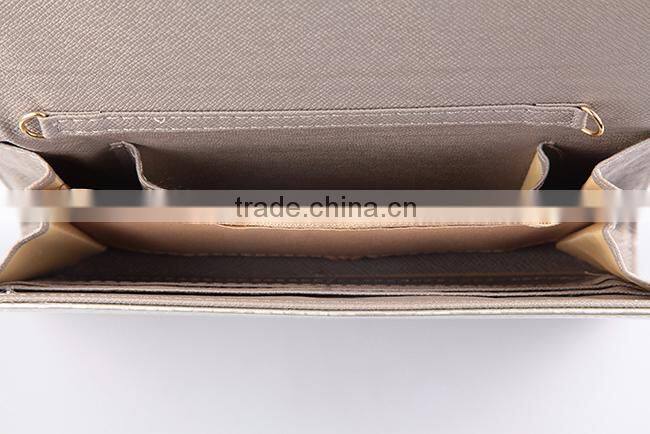 4542 2016 fashionable silver body with light gold decoration womens wallets