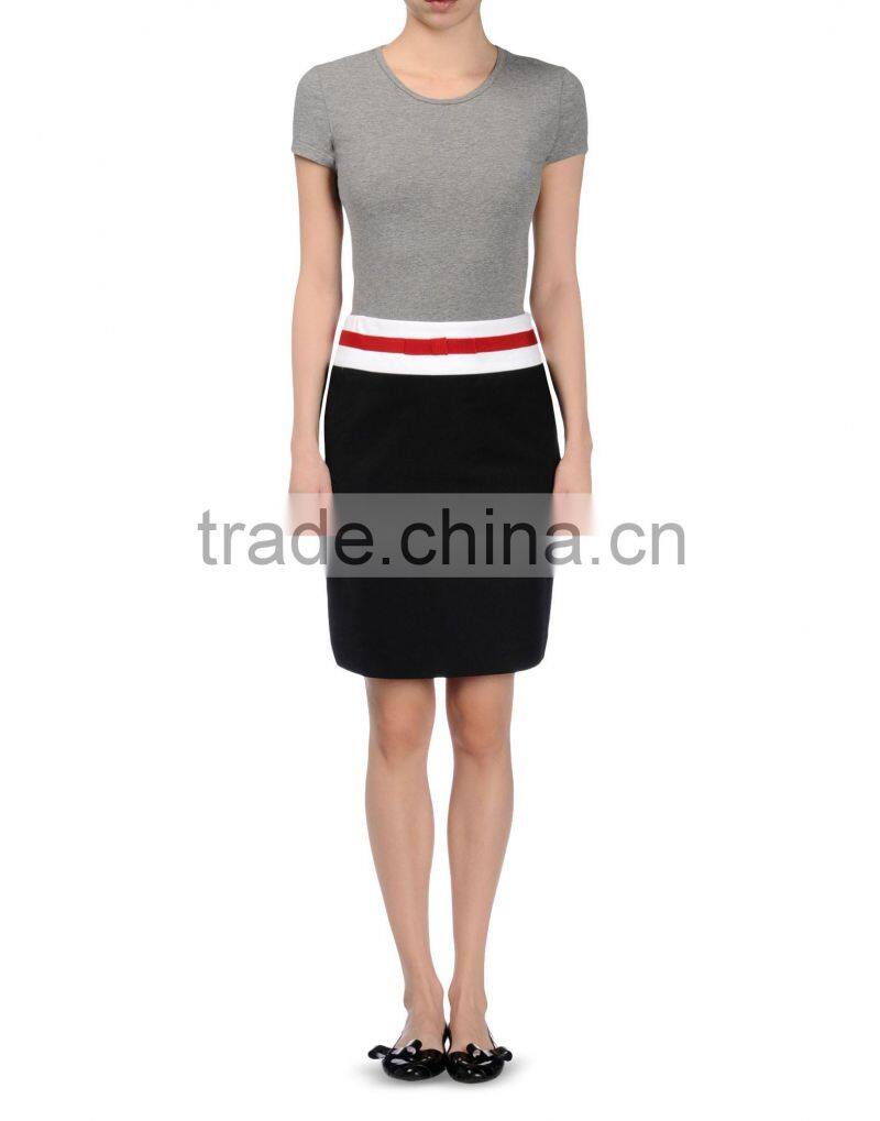Ladies A-Line Knee Length Plain weave wrap skirt