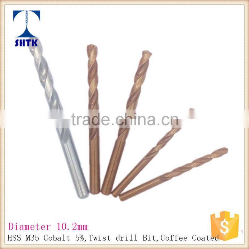 HSS M35 cobalt drill, Drill bit, Dia 10.2mm, twist drill bit