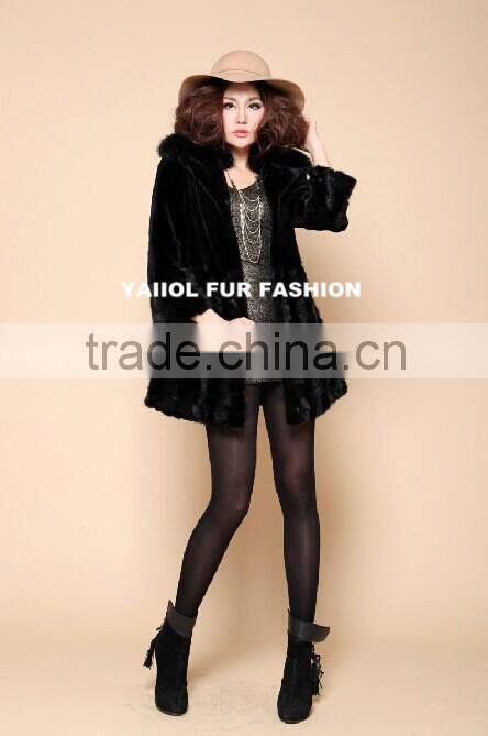 natural European silver mink fur coat from China supplier