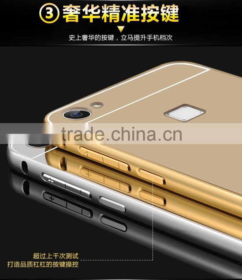 Luxury Aluminum Bumper Ultra-thin Mirror Back Metal Case Cover for Apple Iphone SE