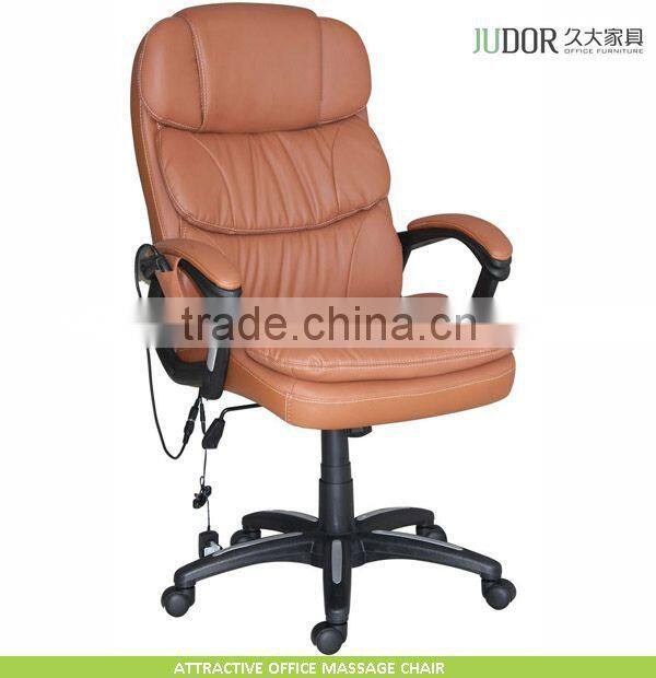 High back brown color office massage chair with heater wireless remote