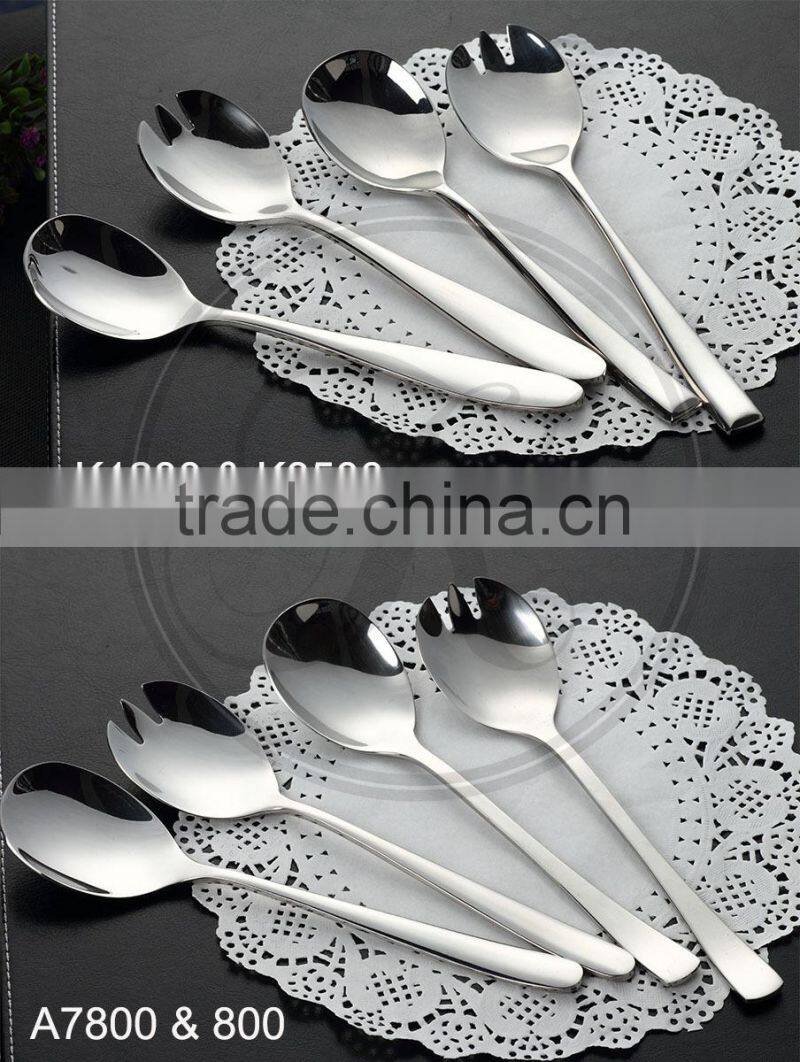 Serving spoon, salad spoon and fork, fruit and salad knife