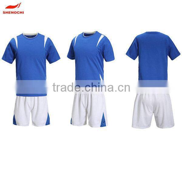 2015 high quality unisex breathable dry fit custom full set soccer uniform