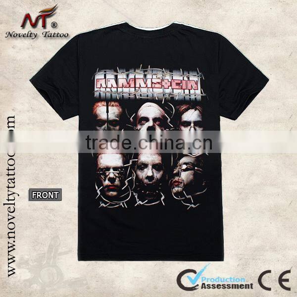 R100465 Men Head Tattoo Black T-shirt