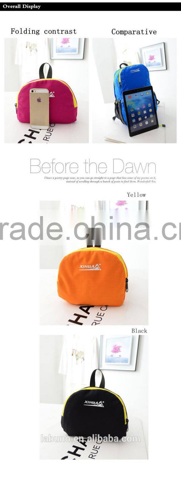 New Outdoor Fashion Nylon Folding Backpack Bag