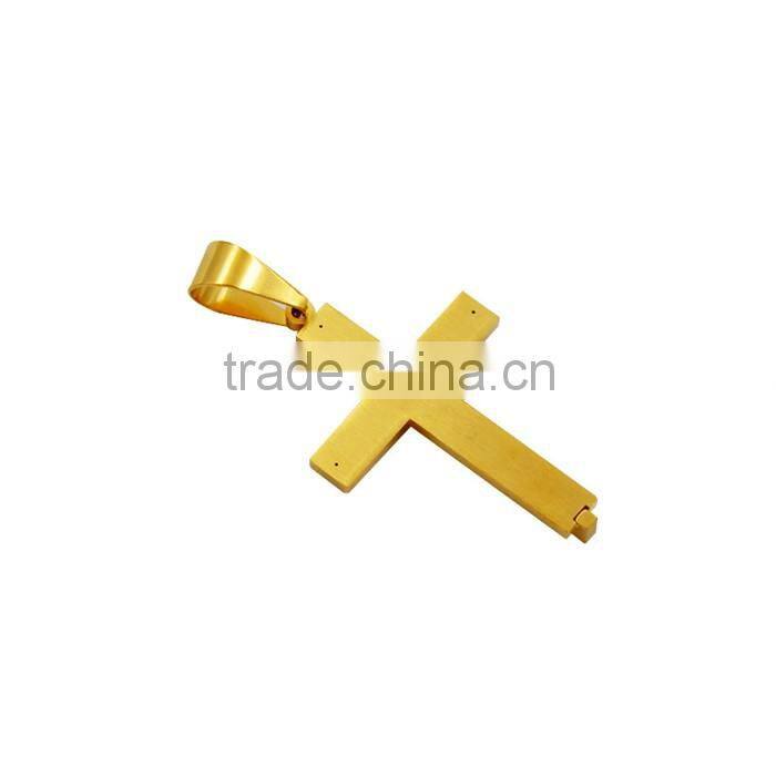 Wholesale fashion jewelry JCN0331 gold stainless steel Jesus cross necklace pendant