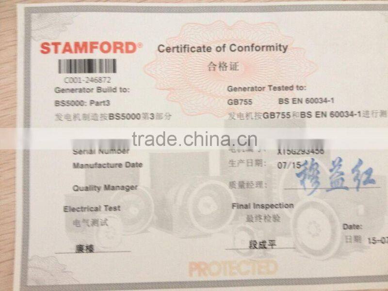 Genuine Stamford Marine Alternator HCM 6 630kva to 1275kva with famous marine diesel engine for marine gensets