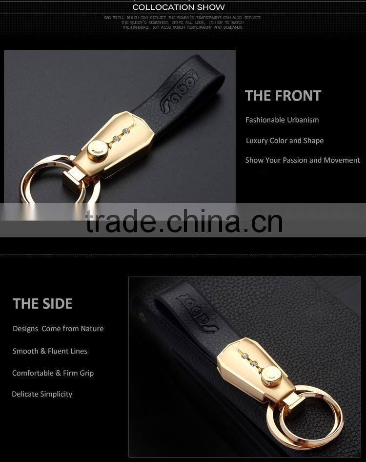 Custom Black Leather Keychain