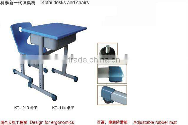 Height adjustable desk and chair