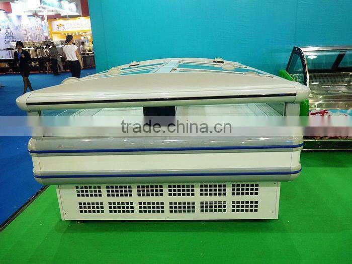 meat display freezer showcase with lid on the top