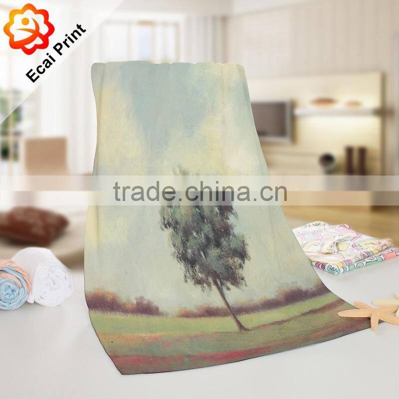 2016 wholesale good color fastness digital printing custom made face towel
