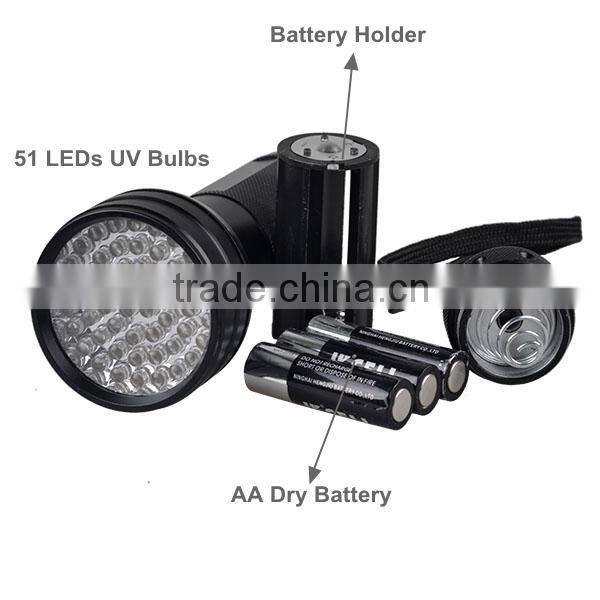 51 UV LED Ultra Violet Blacklight Flashlight