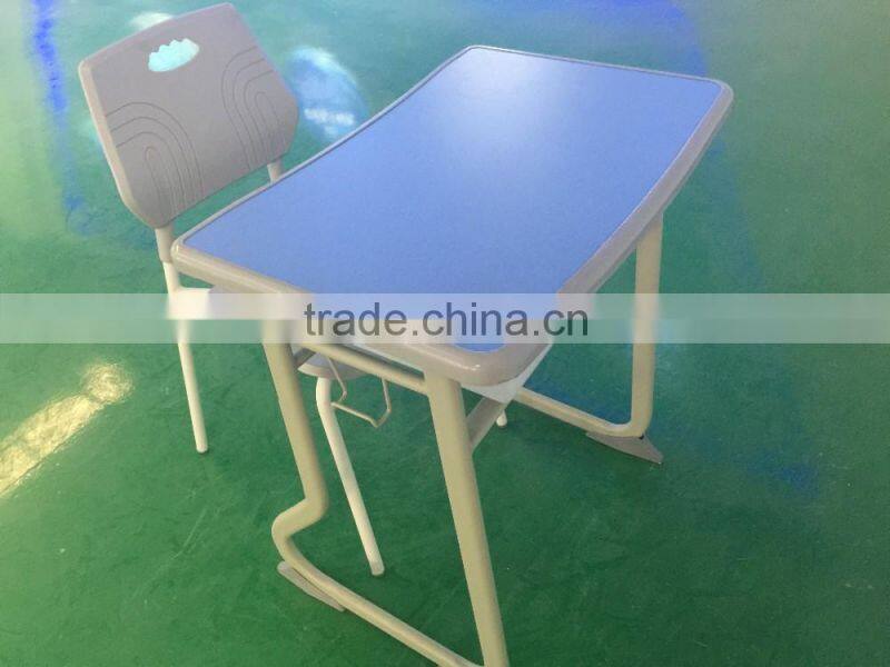 children's modern plastic cheap school desk with bench HXZY037
