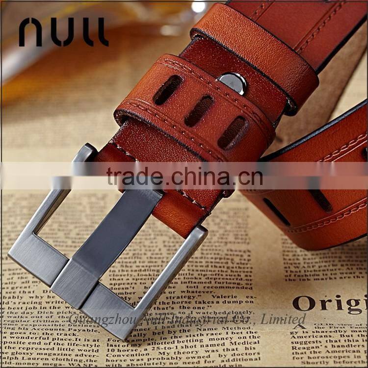 brown / white fashion design factory wholesale leather belt strap belt buckle manufacturers