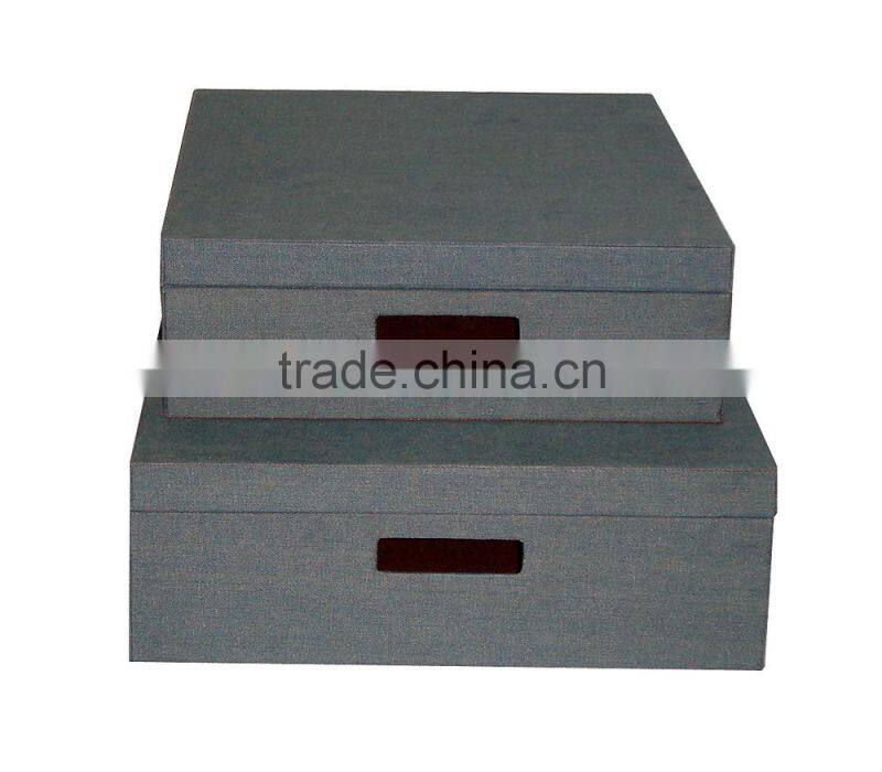 S/2 Multipurpose fabric overed storage box w/cut-out handles