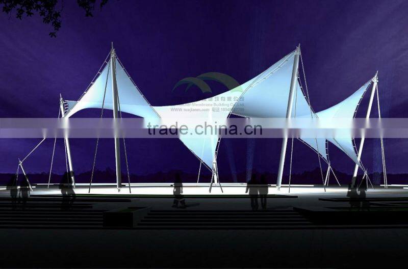 Tent Tensile Membrane Structure canopy applicatin for parking landscape PTFE ETFE