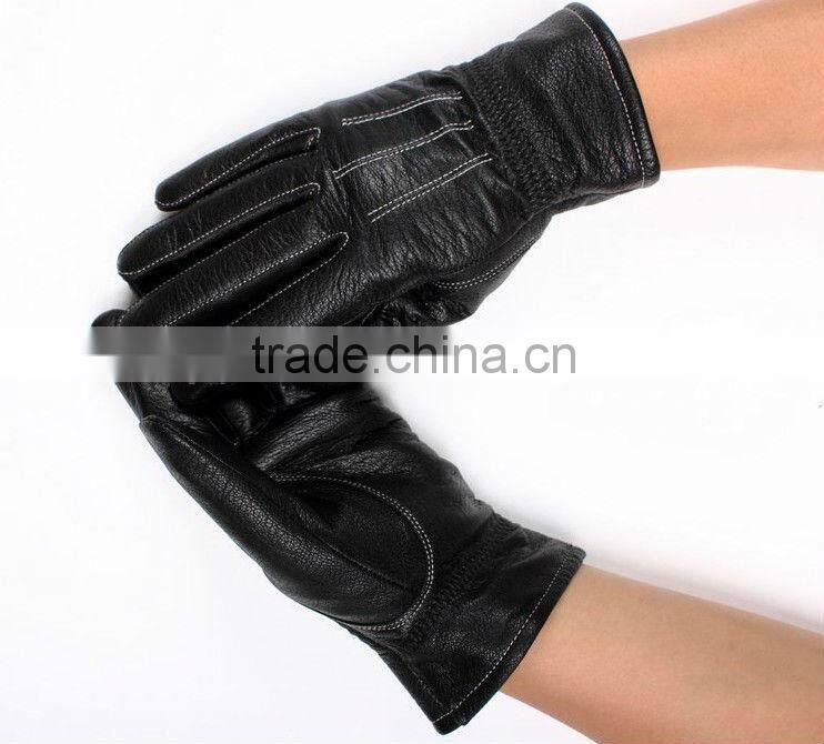 Newly mens Fashion warm genuine leather winter gloves