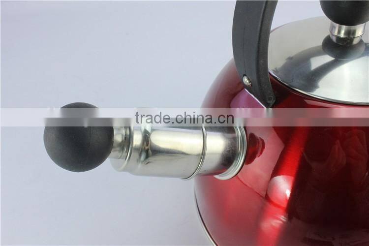 Colorful easy to clean non electric whistling tea kettle stainless steel travel kettle for induction cooker