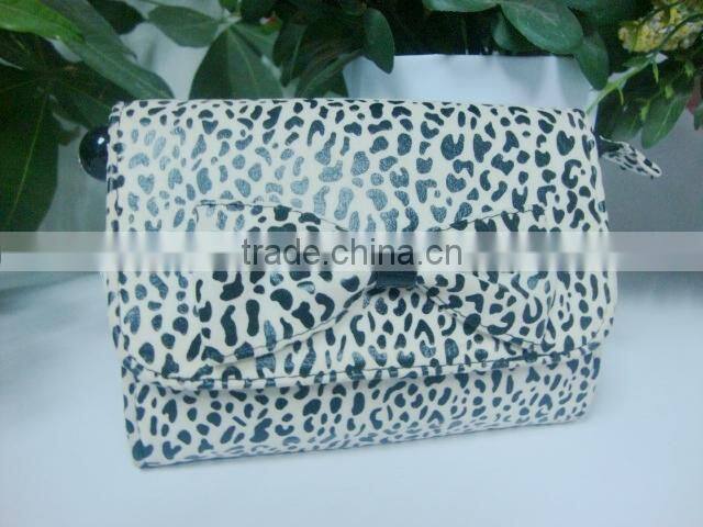 2016 new arrival makeup bag leopard print PVC cosmetic bag sexy lady bag with mirror