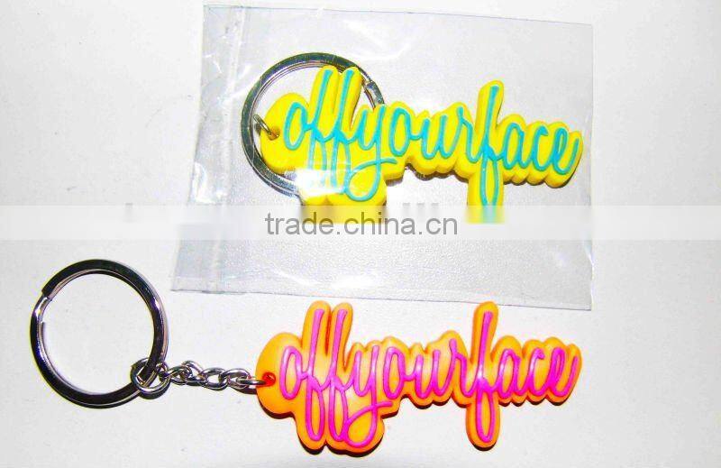 fashional leather key chain with rubber material