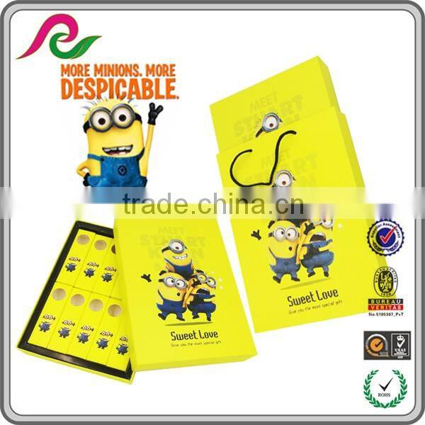 Flat folding corrugated gift box with 4 color printing for packaging