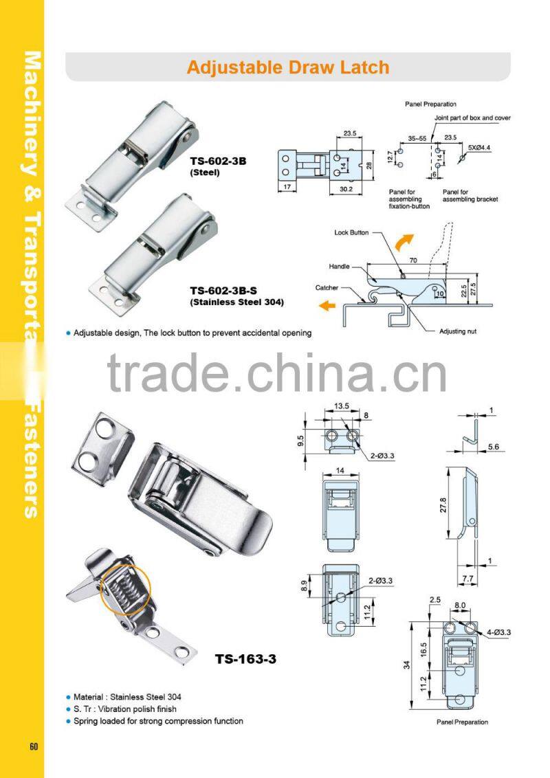 TS-602-3B-S energy saving systems toggle latch lock stainless steel
