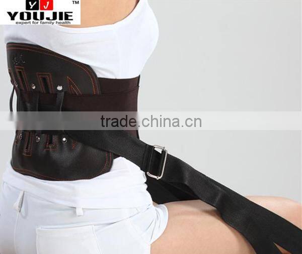 Youjie leather magentic lumbar back brace support posture correction