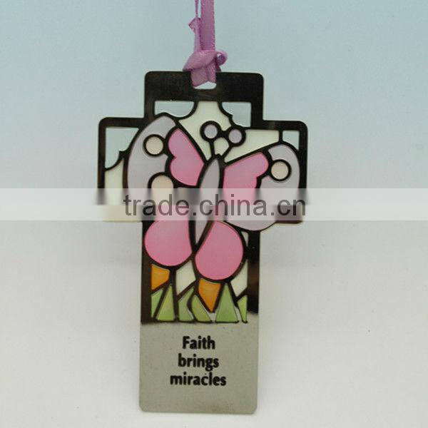 Note shape metal bookmark with tassels for christmas days