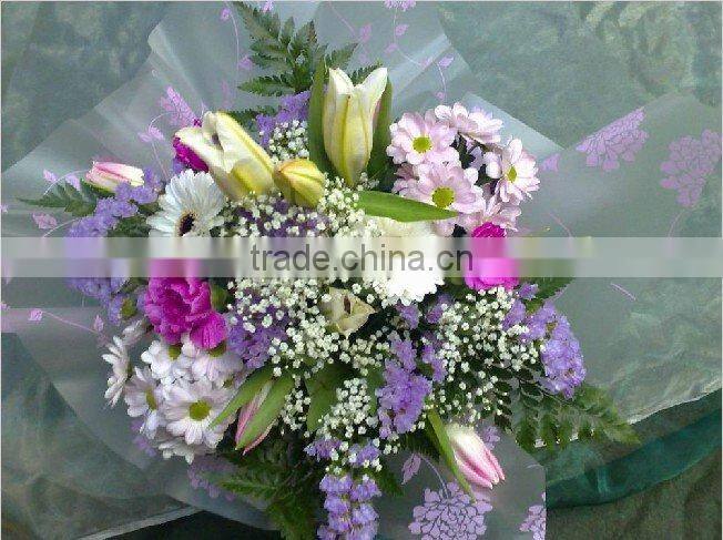 Plastic Clear Perforated Flower Wrapping Sleeve Bag/ opp plastic packaging flower sleeve bag