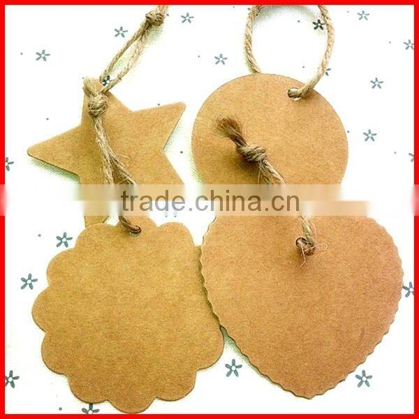 Customized Printed Kraft Paper Hangtag For Garment With Rope