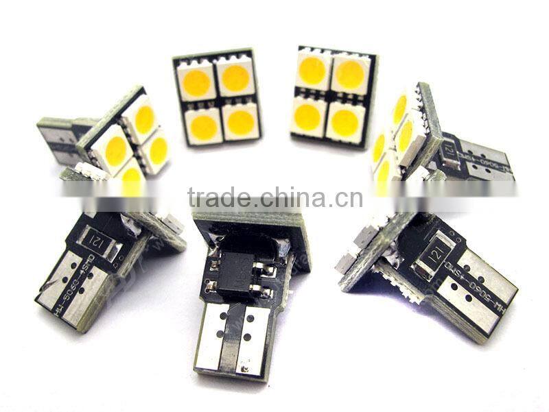 Canbus Error Free Yellow Color 4 SMD T10 168 194 License Plate LED Light Bulbs