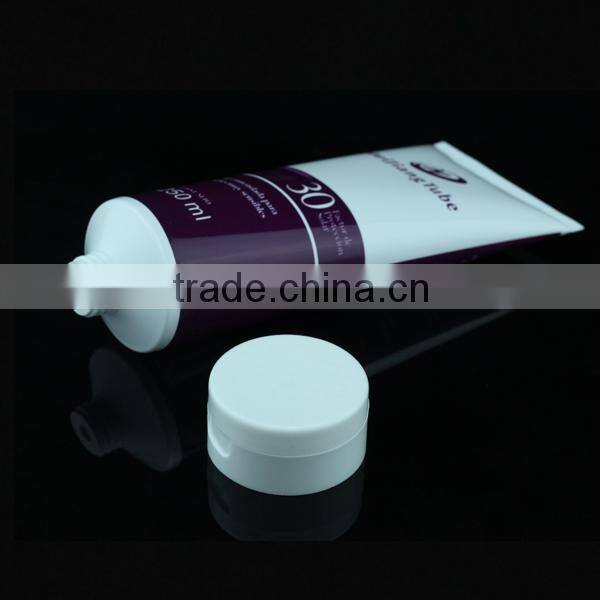 300ml cosmetic plastic matt transparent lotion tube with flip-top cap