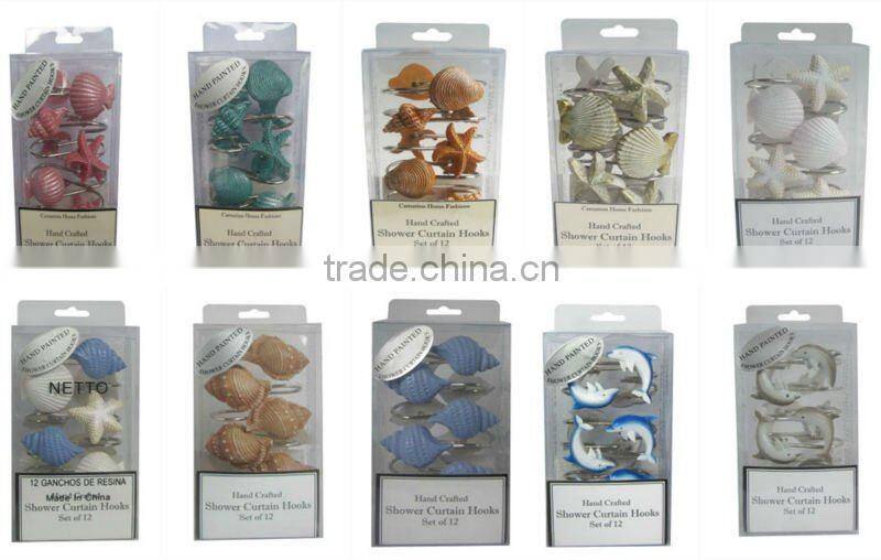 decorative shower curtain hooks