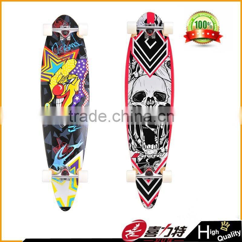 High quantity longboard wholesale Canadian maple heat transfer printing longboard skate