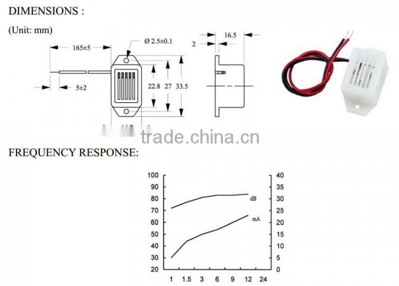 FB-01 1.5v small miniature SMD piezo buzzer with wire (FBELE)