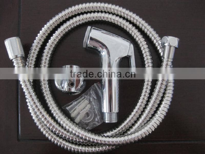 Brass T-adapter+ Hand held Bidet Toilet Shattaf Kit Sprayer &Wall Bracket+ hose GY-07